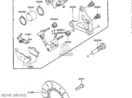 REAR BRAKE - ZG1200A1 VOYAGER XII 1986 USA CALIFORNIA CANADA