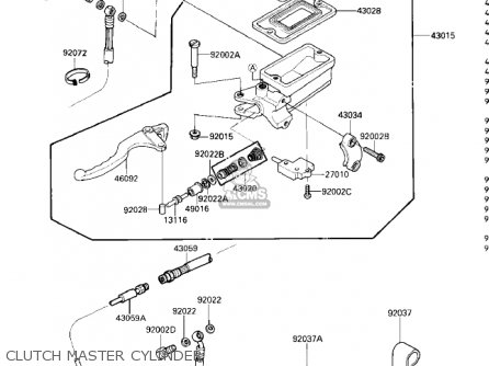 CLUTCH MASTER CYLINDER - ZG1200A1 VOYAGER XII 1986 USA CALIFORNIA CANADA