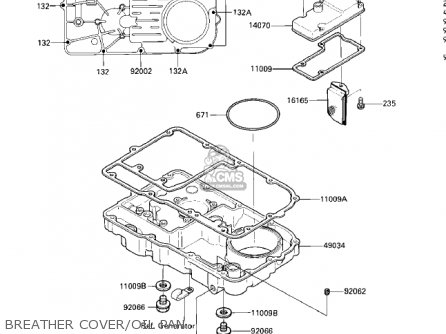 BREATHER COVER/OIL PAN - ZG1200A1 VOYAGER XII 1986 USA CALIFORNIA CANADA