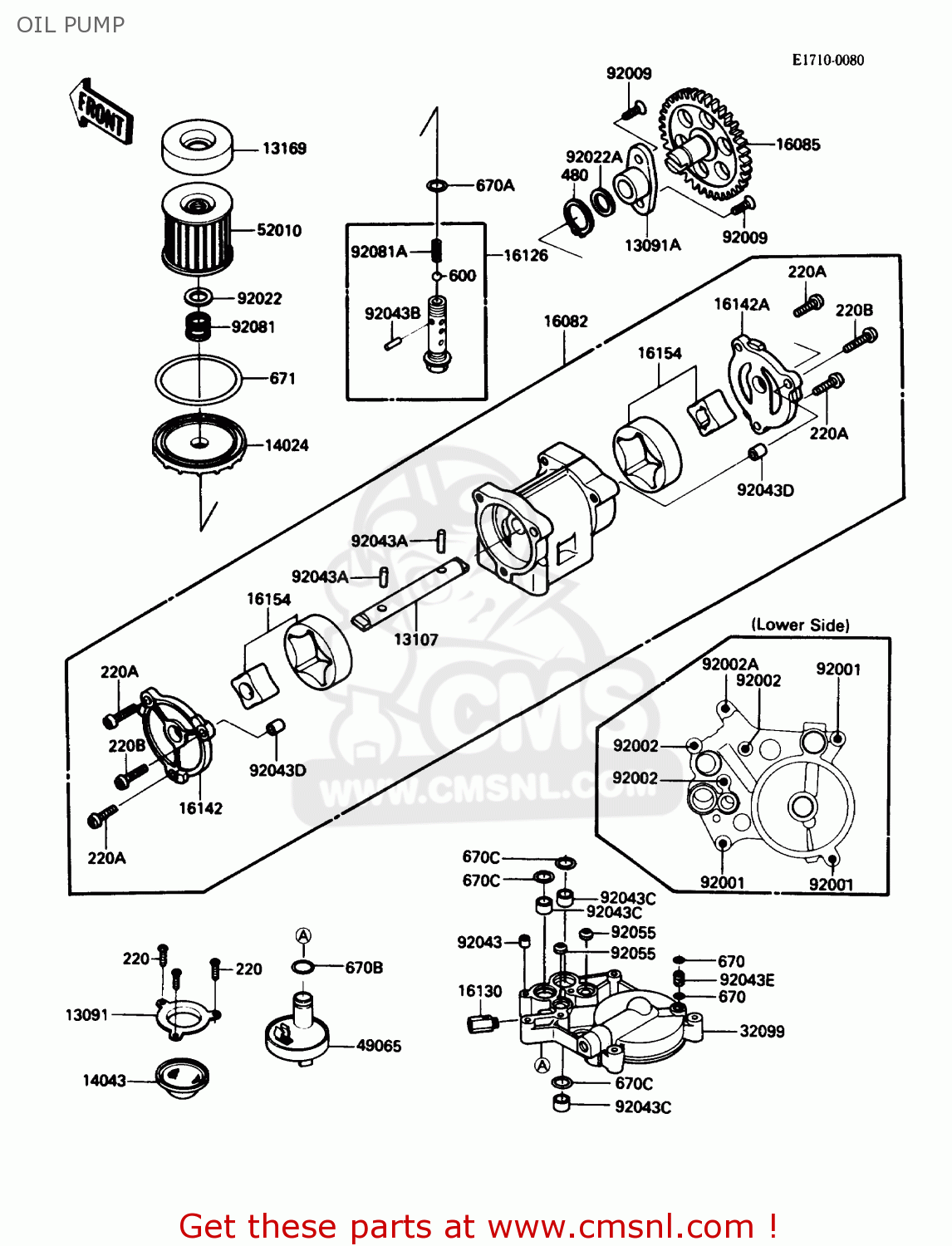 OIL PUMP ZG1200B1 VOYAGER XII 1987 USA CALIFORNIA CANADA