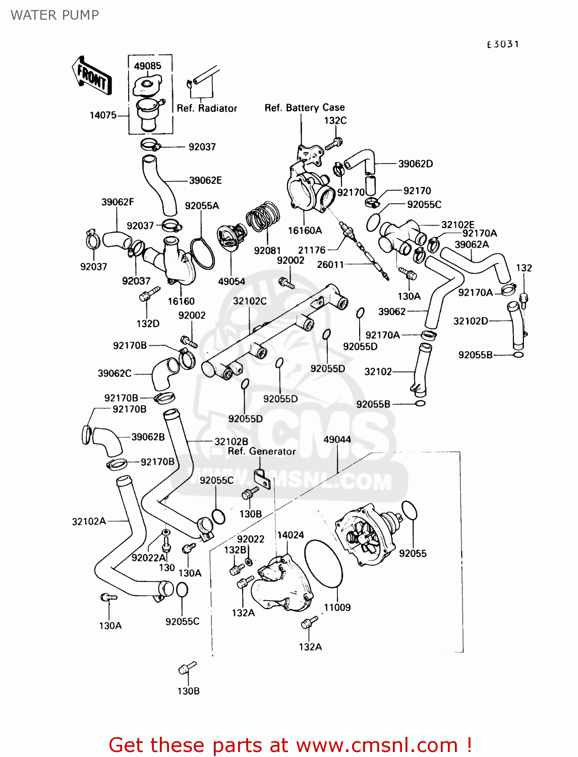WATER PUMP ZG1200B1 VOYAGER XII 1987 USA CALIFORNIA CANADA