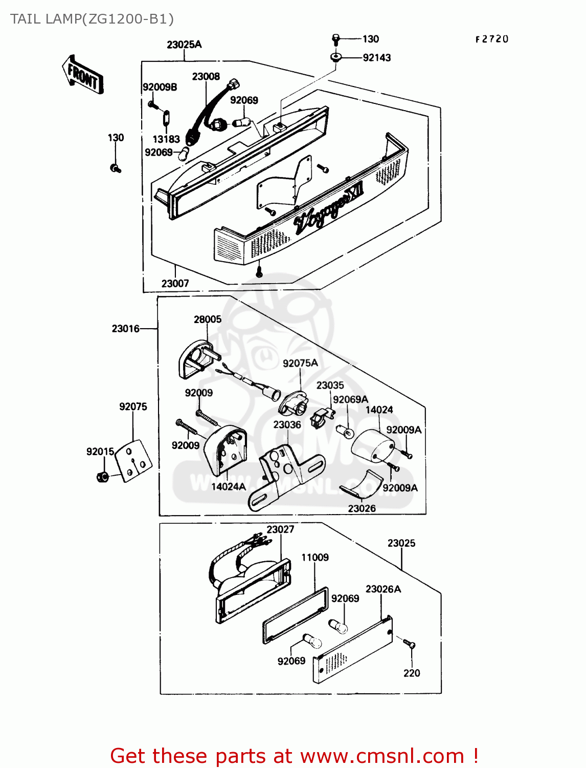 TAIL LAMP(ZG1200-B1) ZG1200B1 VOYAGER XII 1987 USA CALIFORNIA CANADA