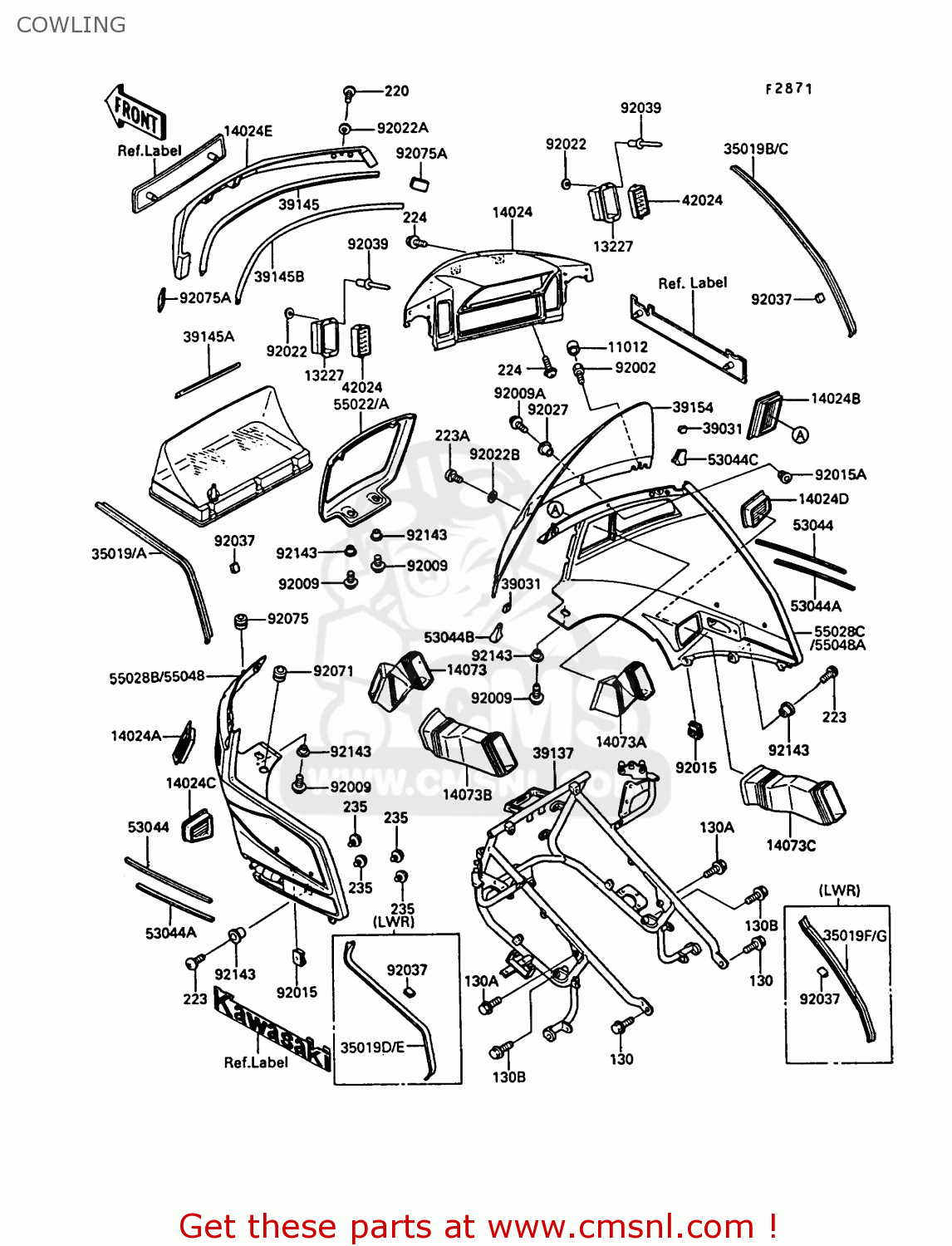 COWLING ZG1200B1 VOYAGER XII 1987 USA CALIFORNIA CANADA