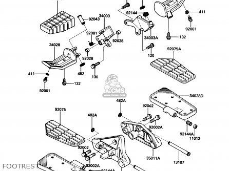 FOOTREST - ZG1200B1 VOYAGER XII 1987 USA CALIFORNIA CANADA