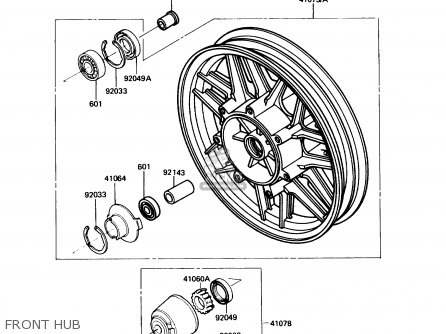 FRONT HUB - ZG1200B1 VOYAGER XII 1987 USA CALIFORNIA CANADA