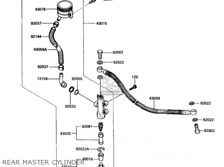 REAR MASTER CYLINDER - ZG1200B1 VOYAGER XII 1987 USA CALIFORNIA CANADA