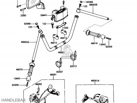 HANDLEBAR - ZG1200B1 VOYAGER XII 1987 USA CALIFORNIA CANADA