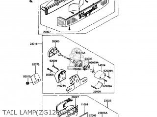 TAIL LAMP(ZG1200-B1) - ZG1200B1 VOYAGER XII 1987 USA CALIFORNIA CANADA