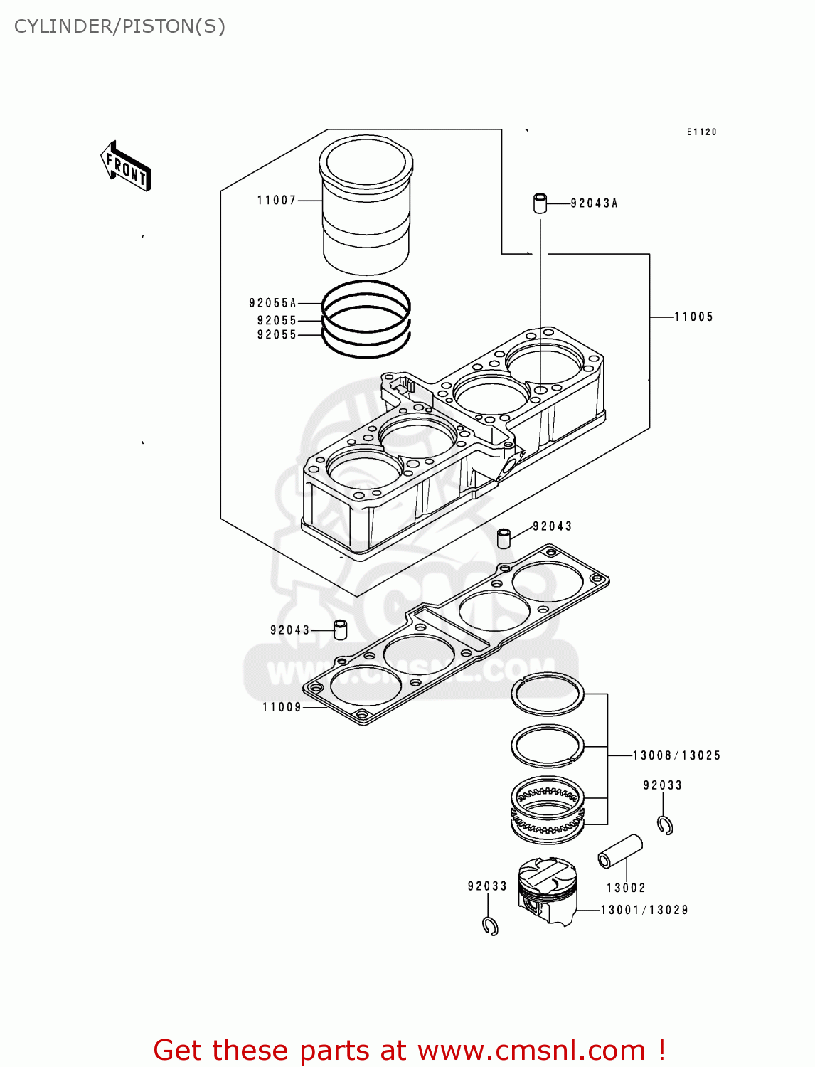 CYLINDER/PISTON(S) ZG1200B10 VOYAGER XII 1996 USA CALIFORNIA CANADA