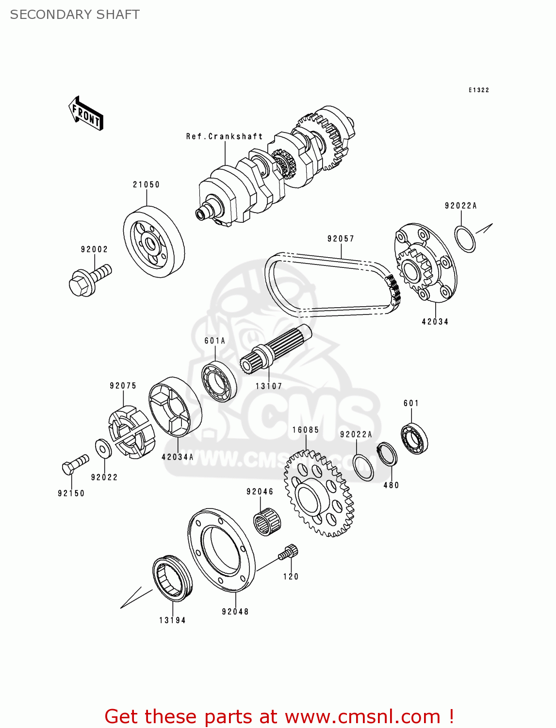 SECONDARY SHAFT ZG1200B10 VOYAGER XII 1996 USA CALIFORNIA CANADA