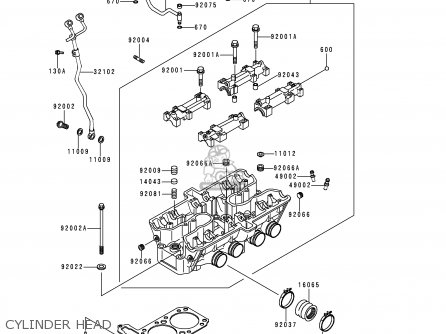 CYLINDER HEAD - ZG1200B10 VOYAGER XII 1996 USA CALIFORNIA CANADA