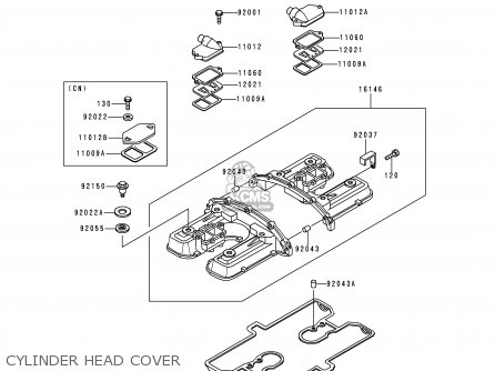 CYLINDER HEAD COVER - ZG1200B10 VOYAGER XII 1996 USA CALIFORNIA CANADA
