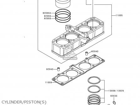 CYLINDER/PISTON(S) - ZG1200B10 VOYAGER XII 1996 USA CALIFORNIA CANADA