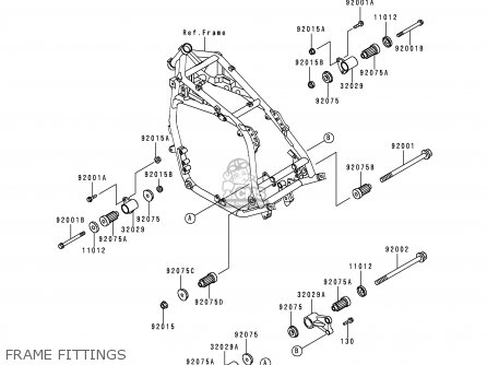 FRAME FITTINGS - ZG1200B10 VOYAGER XII 1996 USA CALIFORNIA CANADA