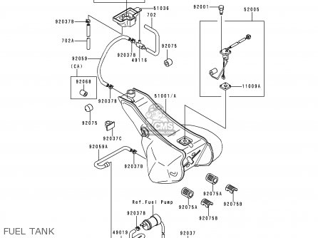 FUEL TANK - ZG1200B10 VOYAGER XII 1996 USA CALIFORNIA CANADA