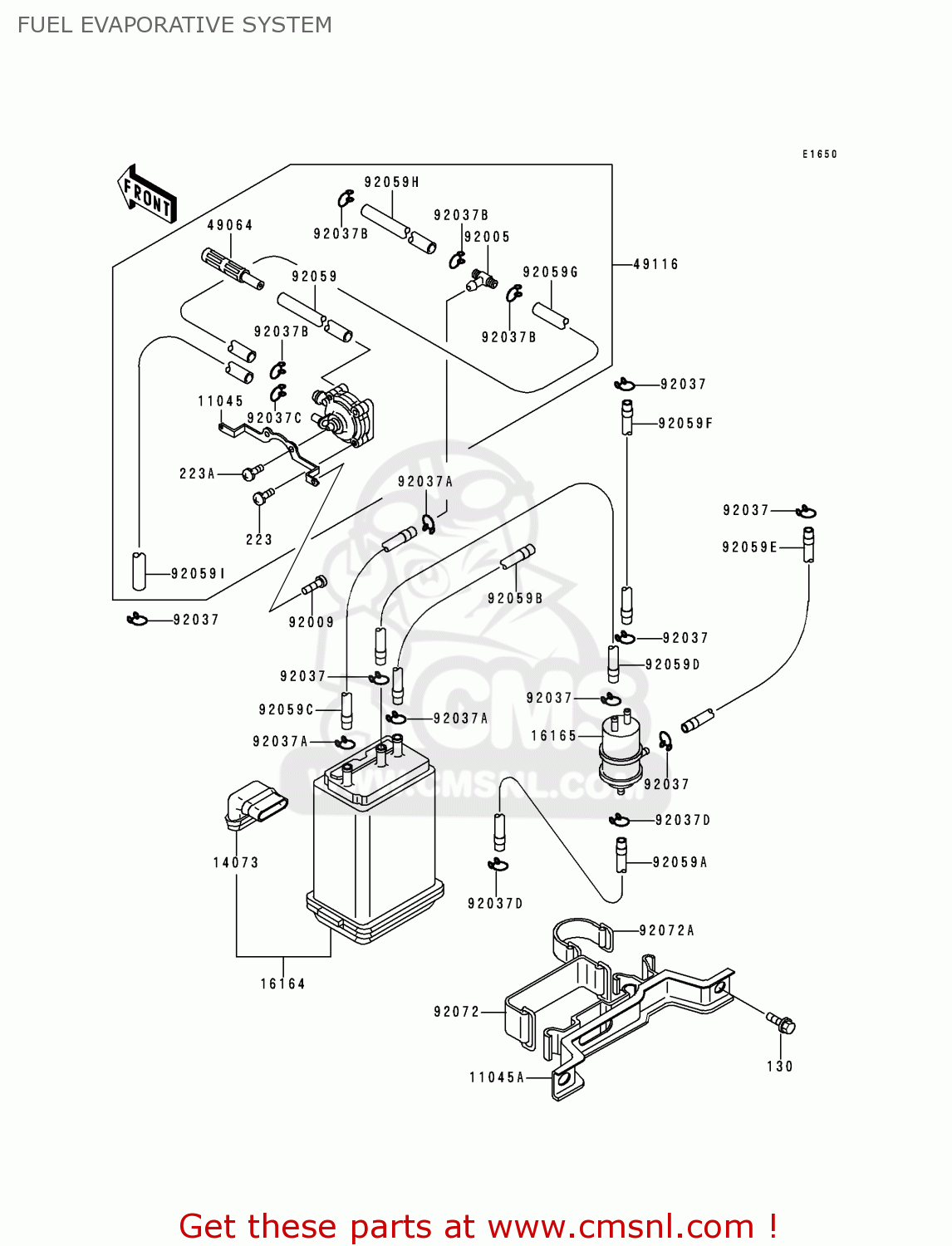 FUEL EVAPORATIVE SYSTEM ZG1200B11 VOYAGER XII 1997 USA CALIFORNIA CANADA