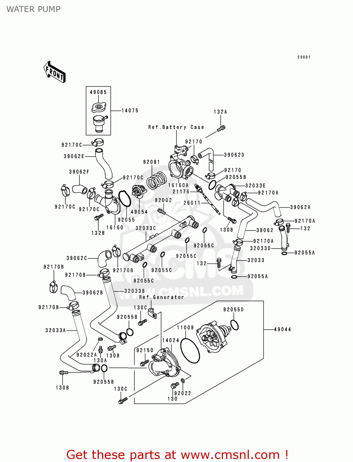 WATER PUMP ZG1200B11 VOYAGER XII 1997 USA CALIFORNIA CANADA