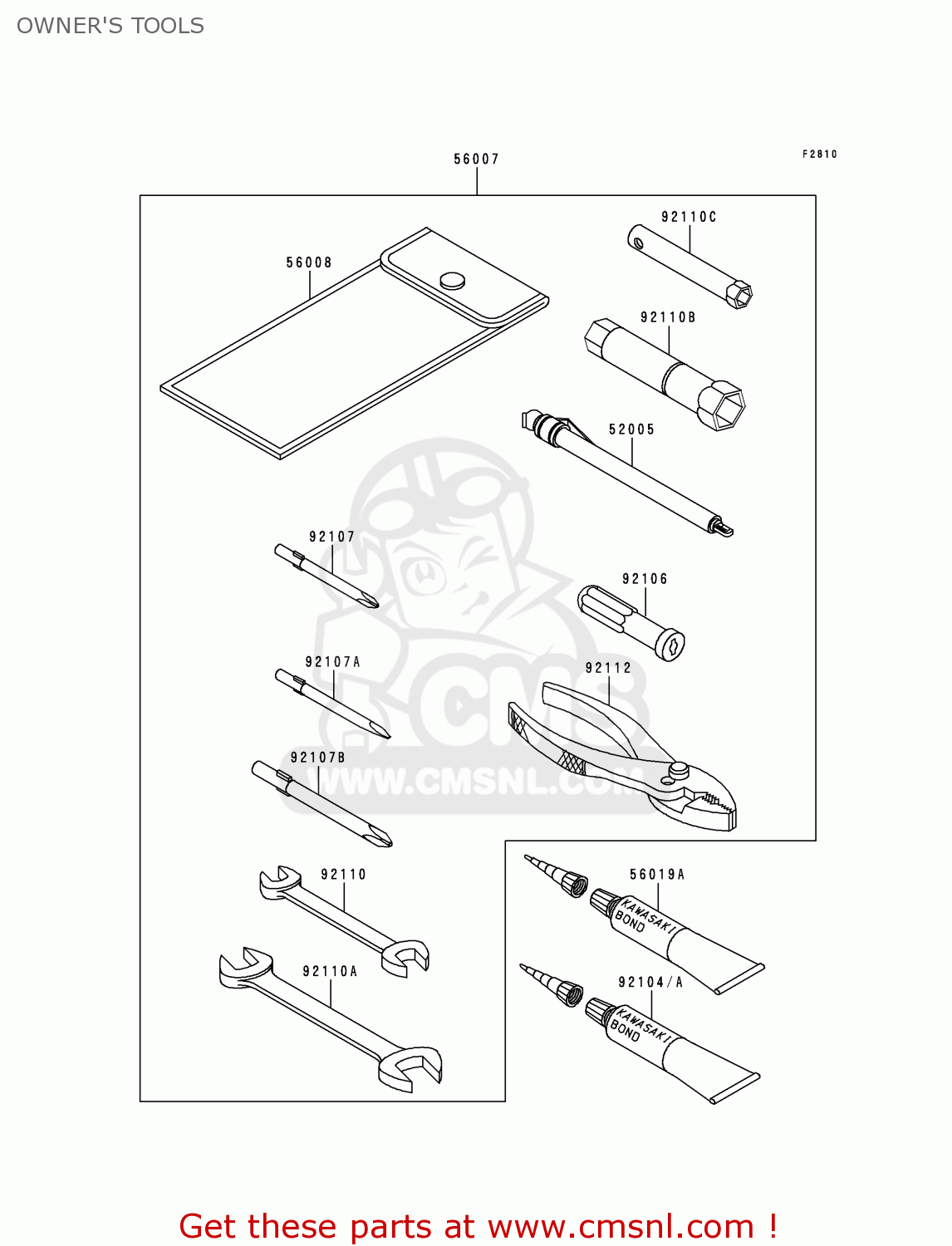 OWNER'S TOOLS ZG1200B11 VOYAGER XII 1997 USA CALIFORNIA CANADA