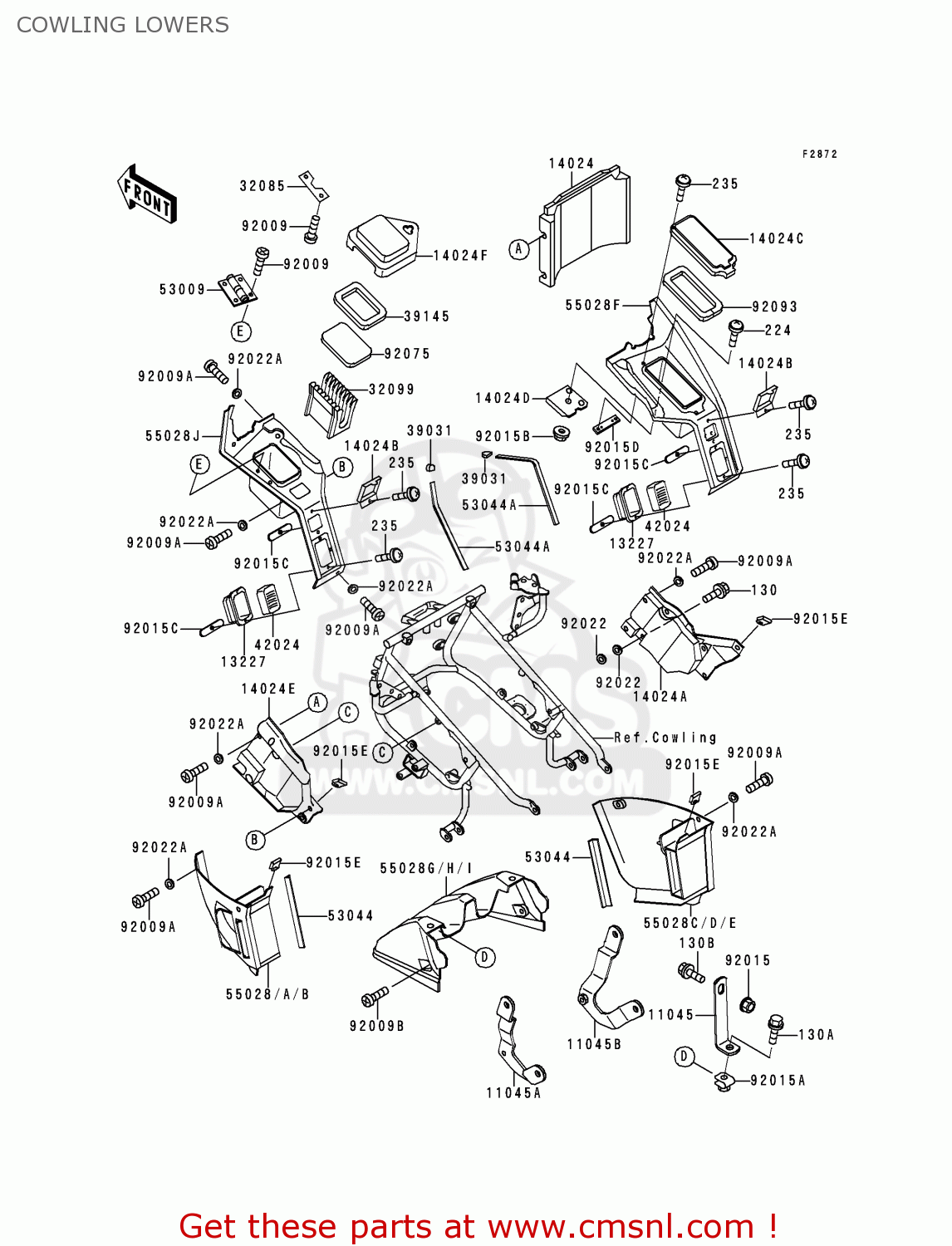 COWLING LOWERS ZG1200B11 VOYAGER XII 1997 USA CALIFORNIA CANADA