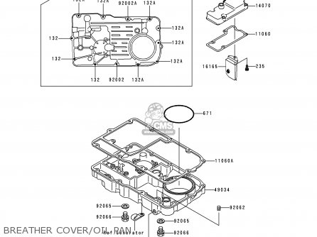 BREATHER COVER/OIL PAN - ZG1200B11 VOYAGER XII 1997 USA CALIFORNIA CANADA