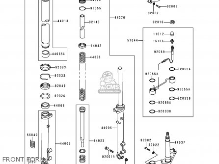 FRONT FORK - ZG1200B11 VOYAGER XII 1997 USA CALIFORNIA CANADA