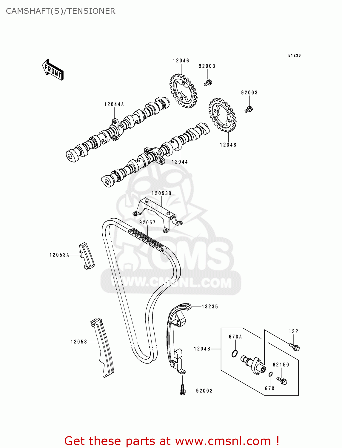 CAMSHAFT(S)/TENSIONER ZG1200B12 VOYAGER XII 1998 USA CALIFORNIA CANADA