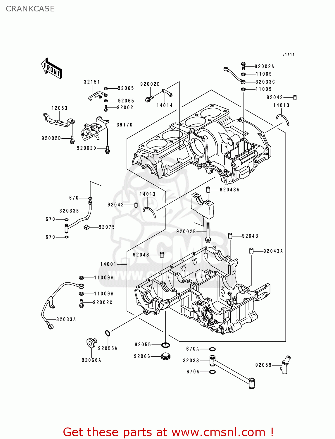 CRANKCASE ZG1200B12 VOYAGER XII 1998 USA CALIFORNIA CANADA