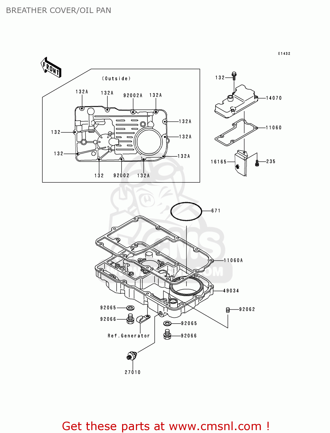 BREATHER COVER/OIL PAN ZG1200B12 VOYAGER XII 1998 USA CALIFORNIA CANADA