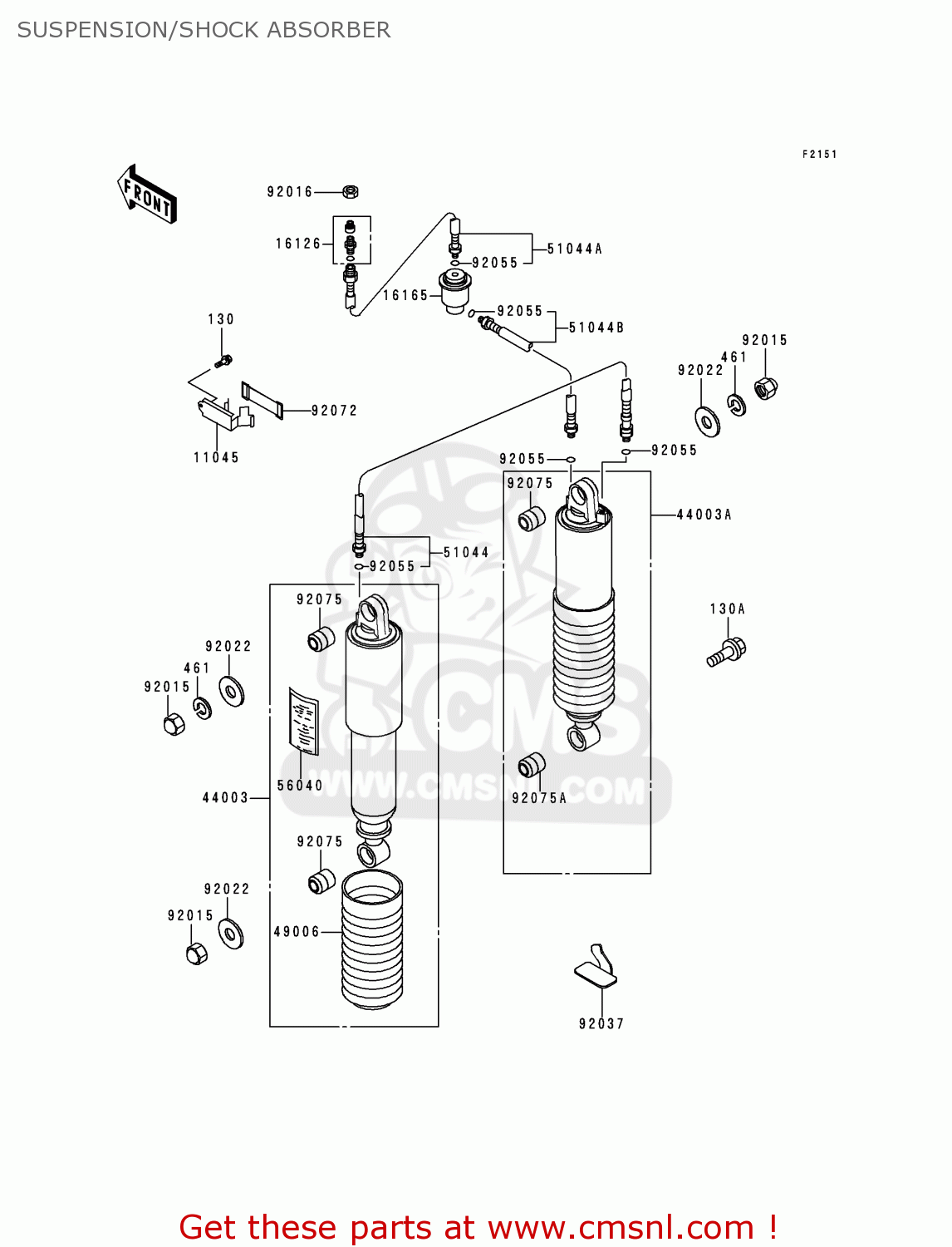 SUSPENSION/SHOCK ABSORBER ZG1200B12 VOYAGER XII 1998 USA CALIFORNIA CANADA