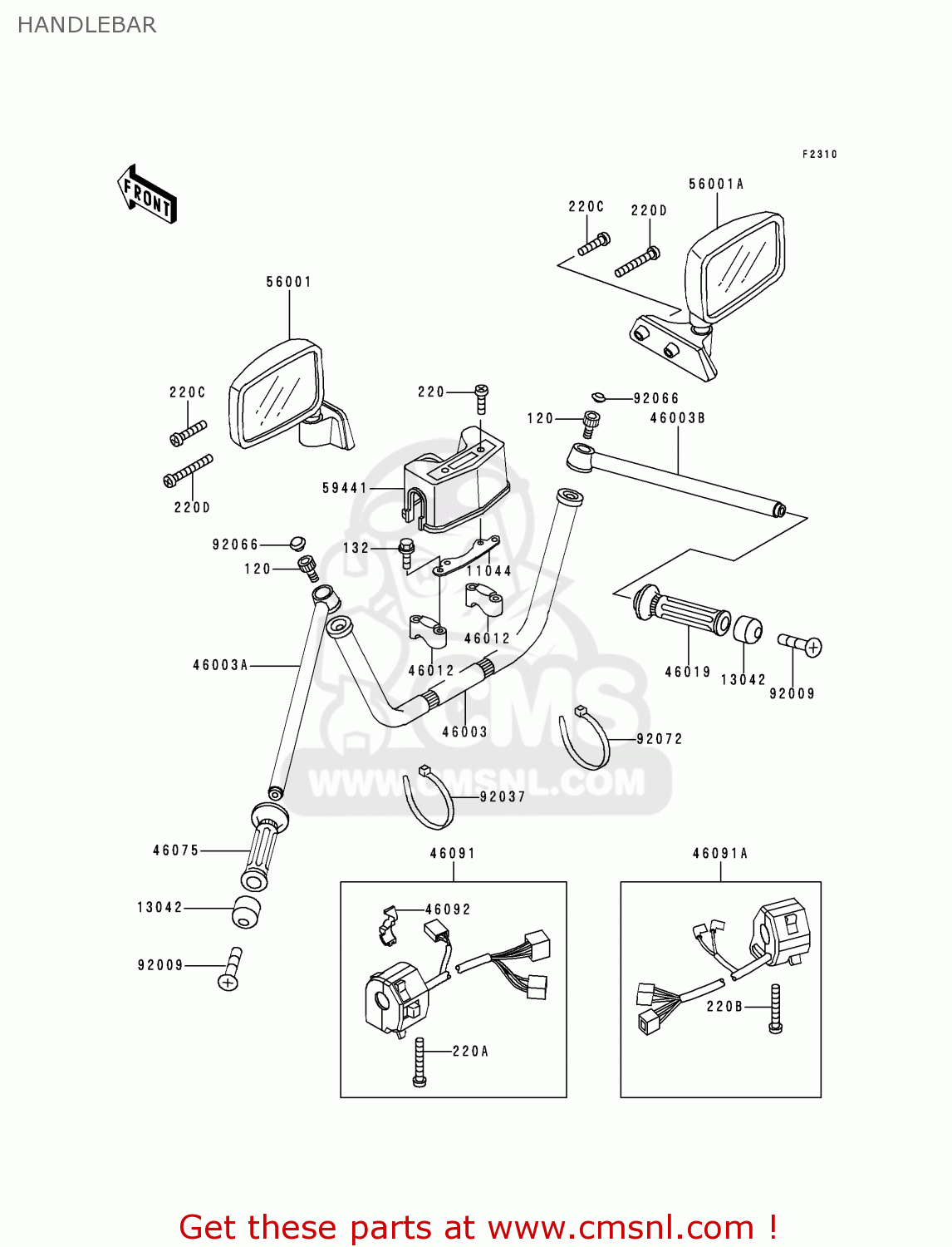 HANDLEBAR ZG1200B12 VOYAGER XII 1998 USA CALIFORNIA CANADA