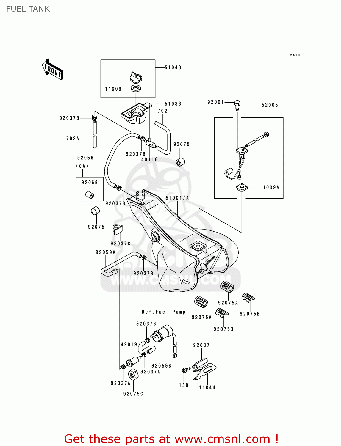 FUEL TANK ZG1200B12 VOYAGER XII 1998 USA CALIFORNIA CANADA