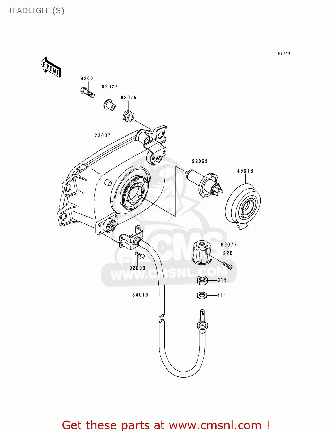 HEADLIGHT(S) ZG1200B12 VOYAGER XII 1998 USA CALIFORNIA CANADA