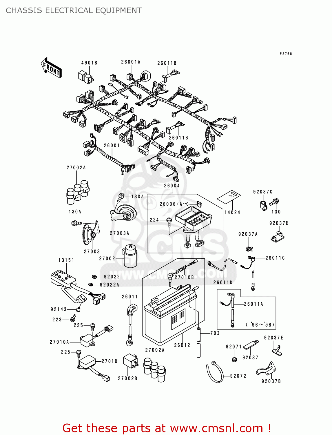 CHASSIS ELECTRICAL EQUIPMENT ZG1200B12 VOYAGER XII 1998 USA CALIFORNIA CANADA