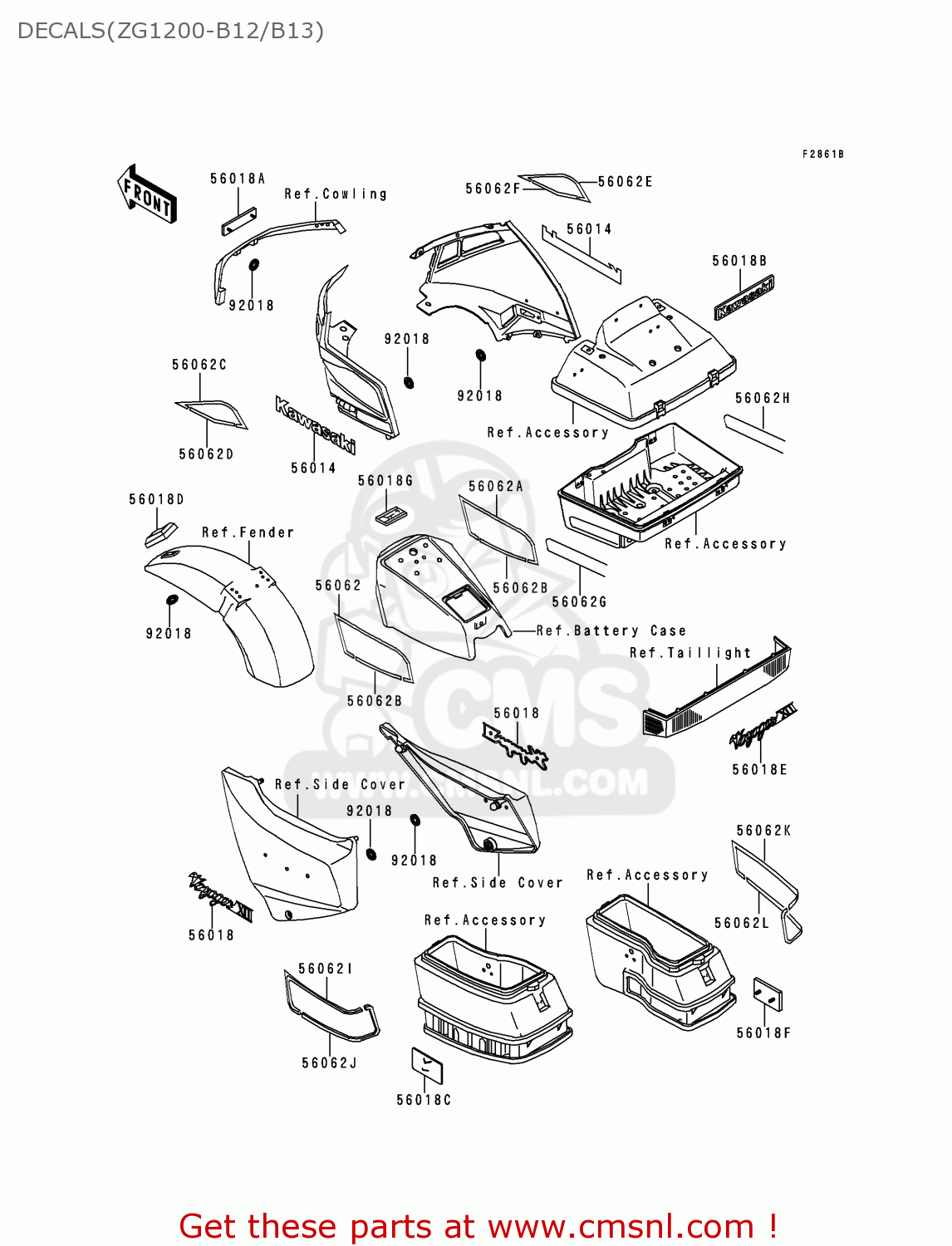 DECALS(ZG1200-B12/B13) ZG1200B12 VOYAGER XII 1998 USA CALIFORNIA CANADA