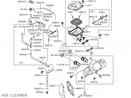 AIR CLEANER - ZG1200B12 VOYAGER XII 1998 USA CALIFORNIA CANADA