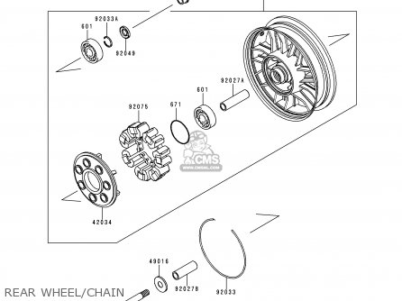 REAR WHEEL/CHAIN - ZG1200B12 VOYAGER XII 1998 USA CALIFORNIA CANADA