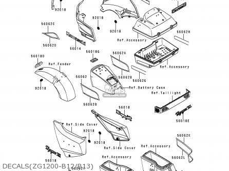 DECALS(ZG1200-B12/B13) - ZG1200B12 VOYAGER XII 1998 USA CALIFORNIA CANADA