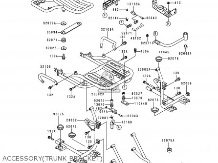 ACCESSORY(TRUNK BRACKET) - ZG1200B12 VOYAGER XII 1998 USA CALIFORNIA CANADA