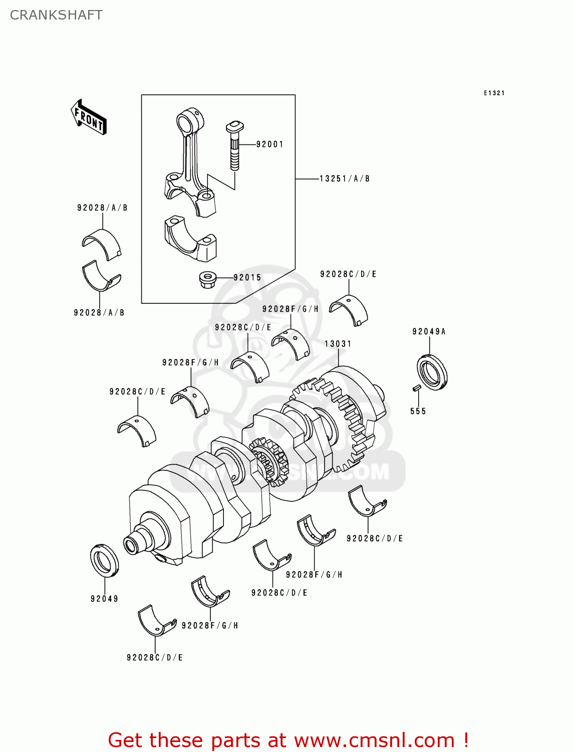 CRANKSHAFT ZG1200B13 VOYAGER XII 1999 USA CALIFORNIA CANADA