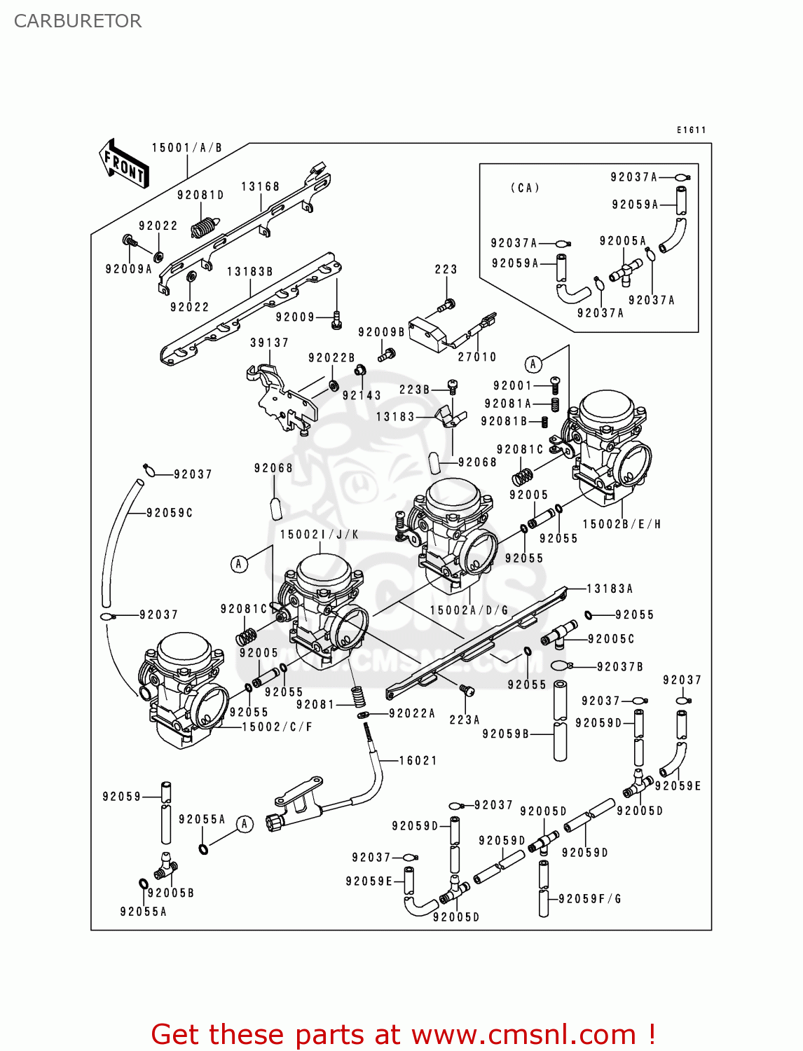 CARBURETOR ZG1200B13 VOYAGER XII 1999 USA CALIFORNIA CANADA