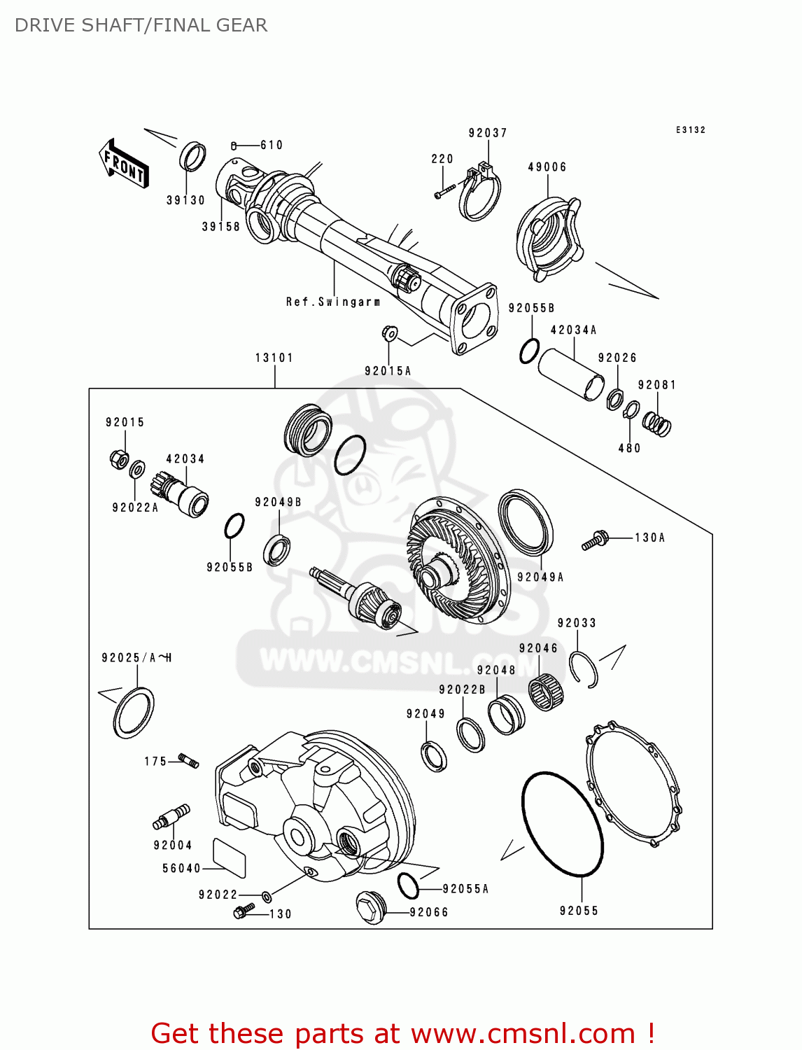 DRIVE SHAFT/FINAL GEAR ZG1200B13 VOYAGER XII 1999 USA CALIFORNIA CANADA