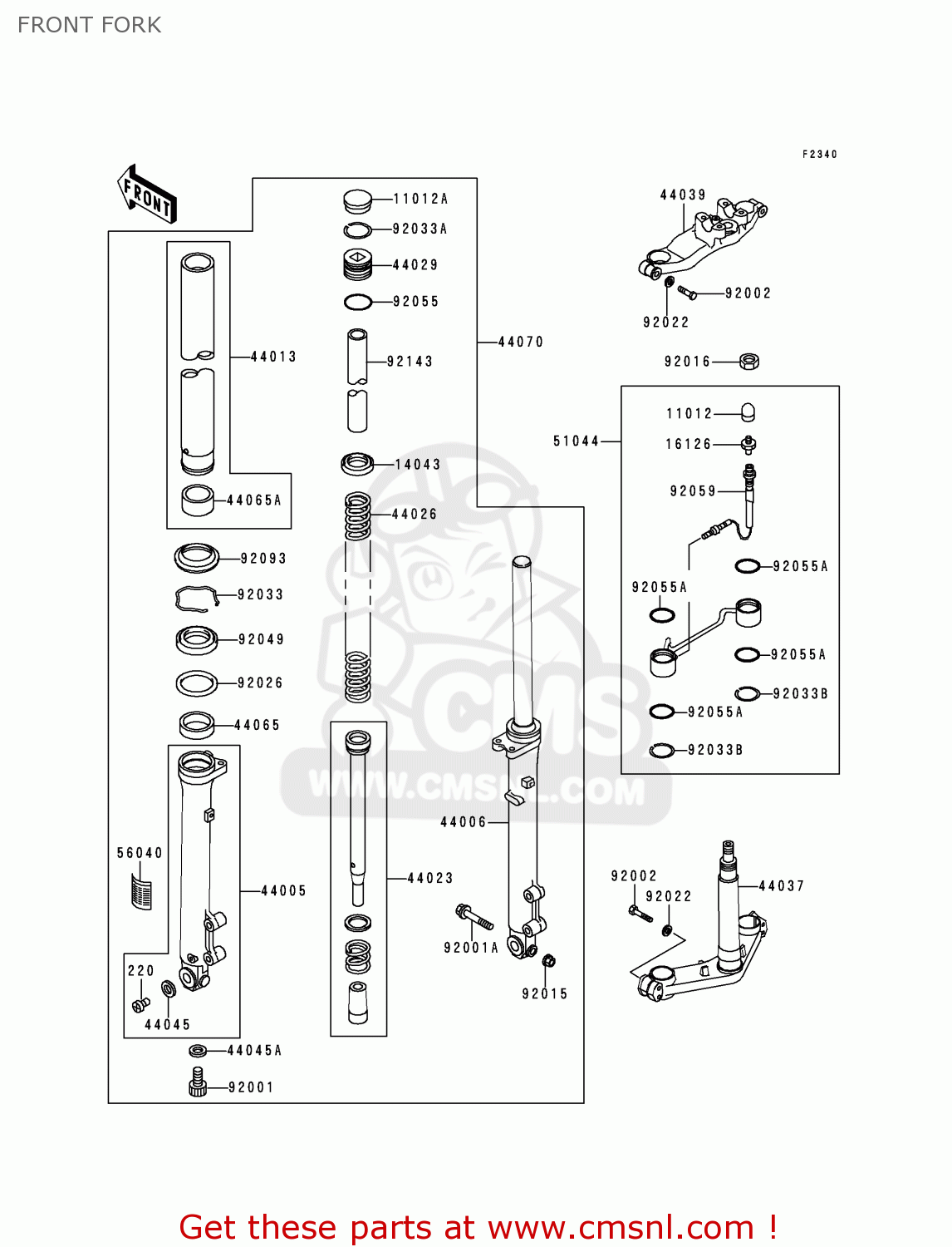 FRONT FORK ZG1200B13 VOYAGER XII 1999 USA CALIFORNIA CANADA