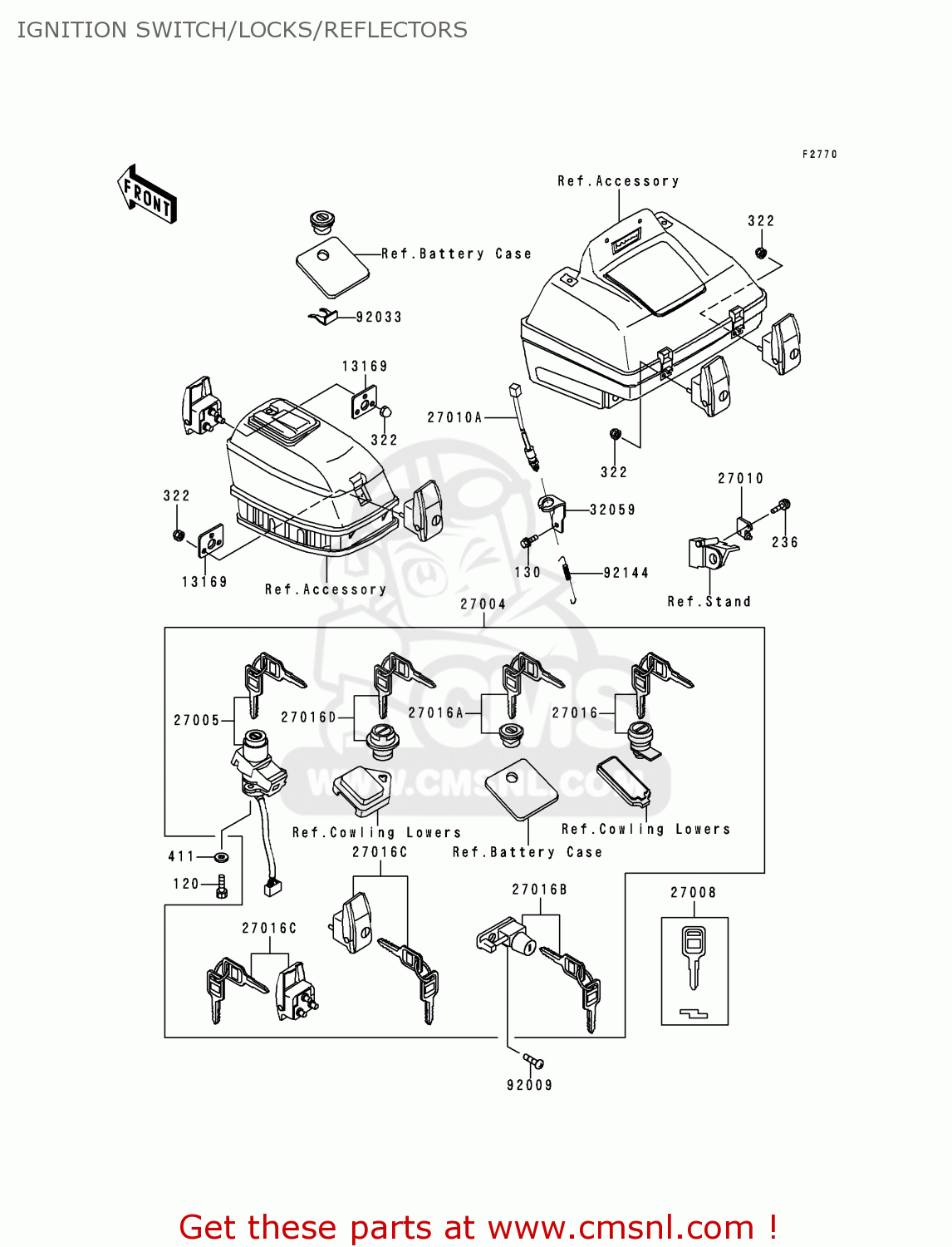 IGNITION SWITCH/LOCKS/REFLECTORS ZG1200B13 VOYAGER XII 1999 USA CALIFORNIA CANADA