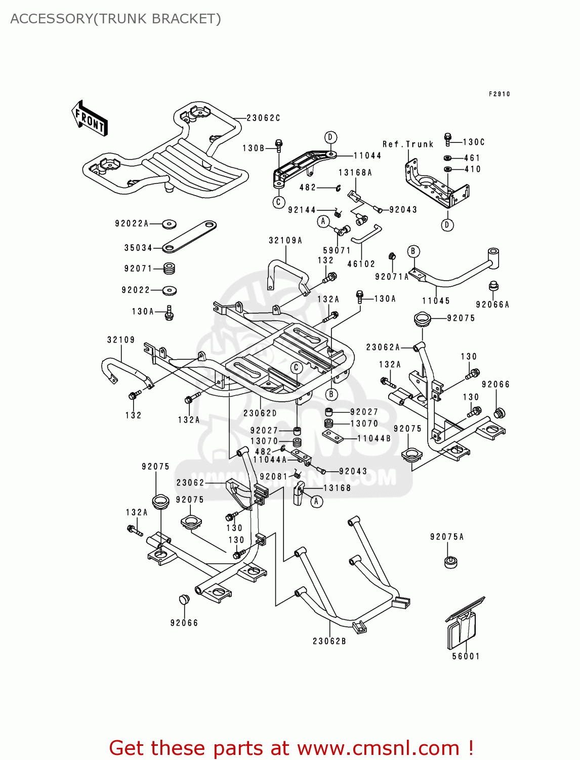 ACCESSORY(TRUNK BRACKET) ZG1200B13 VOYAGER XII 1999 USA CALIFORNIA CANADA
