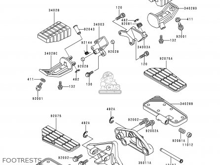 FOOTRESTS - ZG1200B13 VOYAGER XII 1999 USA CALIFORNIA CANADA