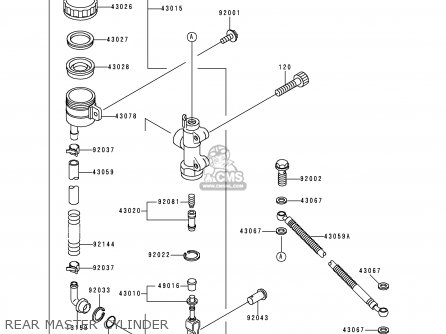 REAR MASTER CYLINDER - ZG1200B13 VOYAGER XII 1999 USA CALIFORNIA CANADA