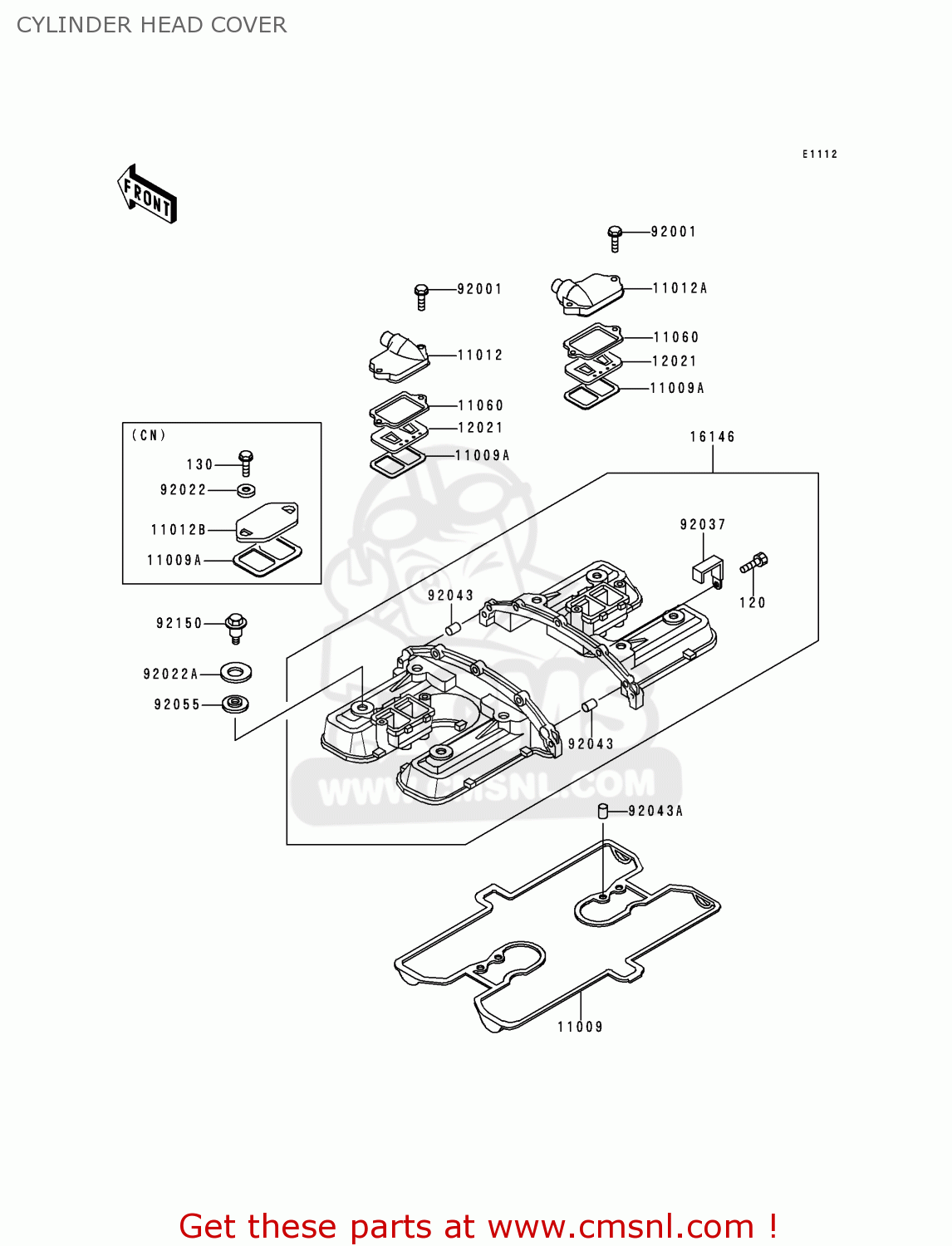 CYLINDER HEAD COVER ZG1200B14 VOYAGER XII 2000 USA CALIFORNIA CANADA
