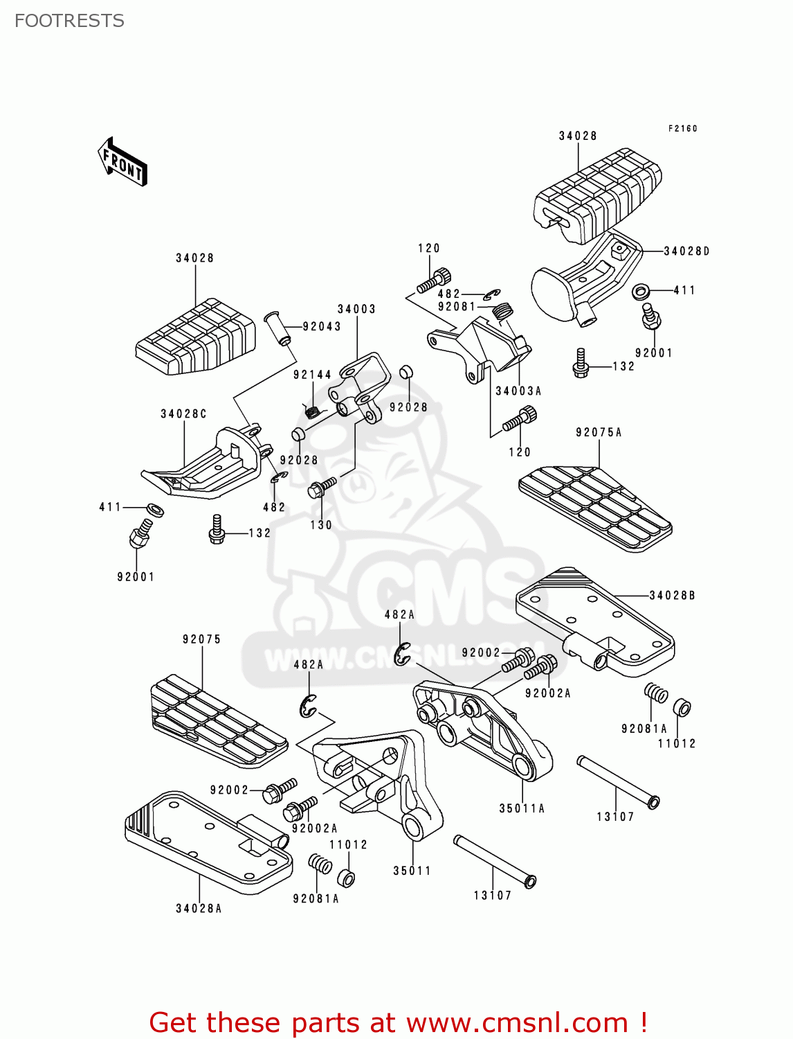 FOOTRESTS ZG1200B14 VOYAGER XII 2000 USA CALIFORNIA CANADA