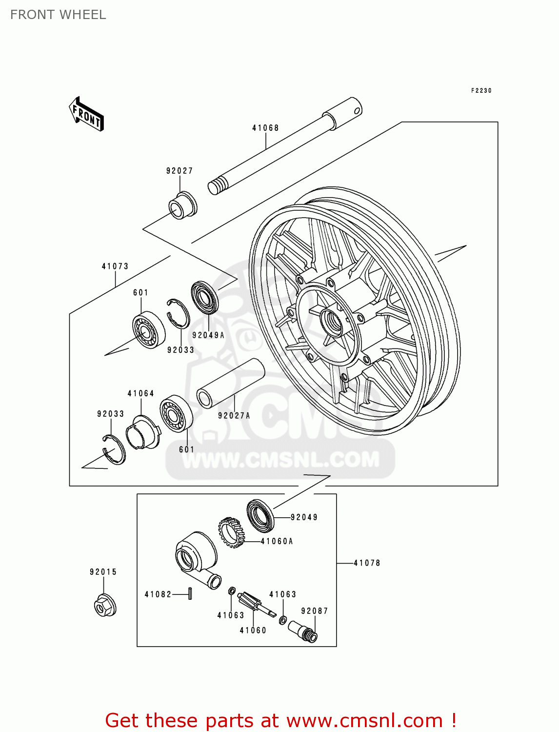 FRONT WHEEL ZG1200B14 VOYAGER XII 2000 USA CALIFORNIA CANADA