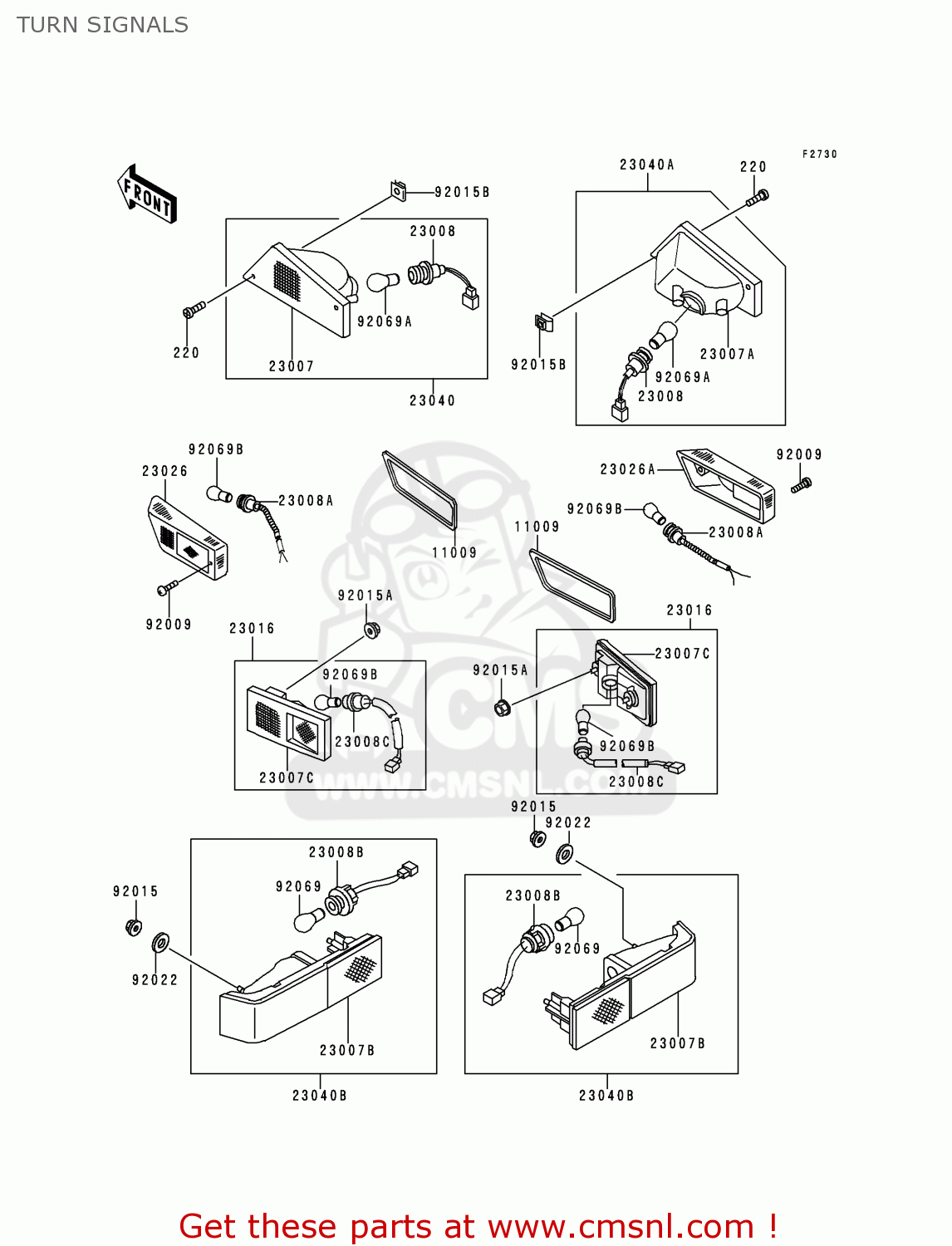 TURN SIGNALS ZG1200B14 VOYAGER XII 2000 USA CALIFORNIA CANADA